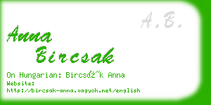 anna bircsak business card